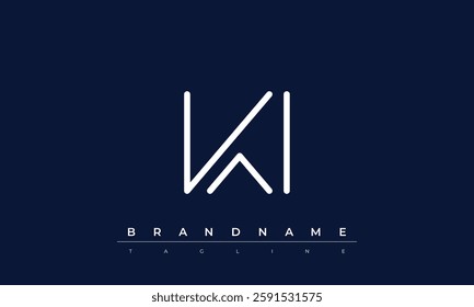 KI Abstract letter logo. This logo icon incorporate with abstract shape in the creative way