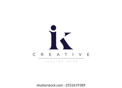 KI abstract minimalist letters Logo Monogram. It is a minimalist logo, this logo is made by combining two letters