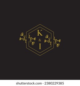KI elegant wedding initial logo in high quality professional design that will print well across any print media