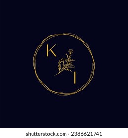 KI elegant wedding initial logo in high quality professional design that will print well across any print media