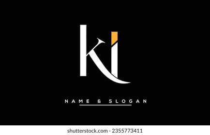 Monogramm für abstrakte Symbole für KI, IK