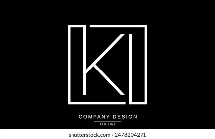 KI, IK Abstrakte Buchstaben Logo Monogramm Design Schriftart Symbol