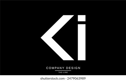 KI, IK Abstrakte Buchstaben Logo Monogramm Design Schriftart Symbol