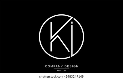 KI, IK Abstract Letters Logo Monogram Design Font Icon