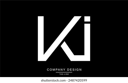 KI, IK Letras Abstractas Logo Monograma Diseño Fuente Icono