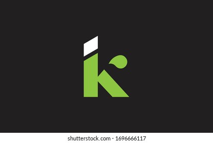 ki or ik and k or i Letter Initial Logo Design, Vector Template 