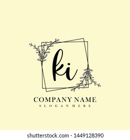 KI Initial beauty floral logo template KI Initial beauty floral logo template