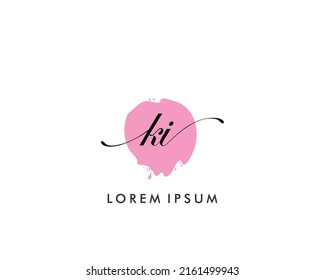 KI Initial beauty monogram logo vector