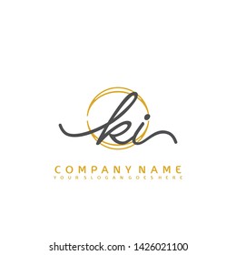 KI Initial handwriting logo concept