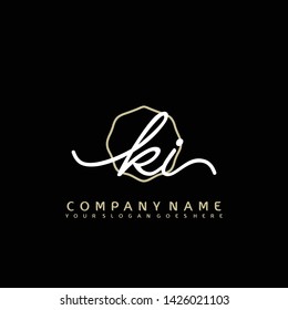 KI Initial handwriting logo concept