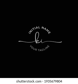 ki Initial handwriting signature logo vector. Hand lettering for designs