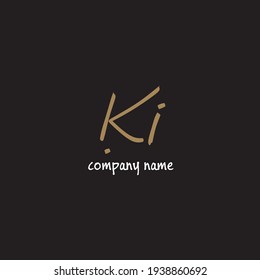 ki inicial aislado gráfico negro creativo marca de dibujo elemento de arte para la identidad