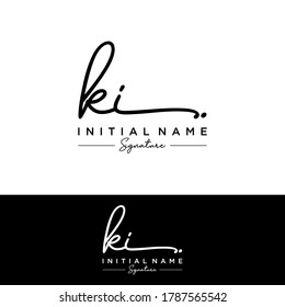 KI Initial letter handwriting and signature logo.