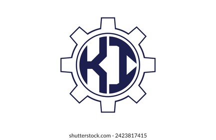 KI initial letter mechanical circle logo design vector template. industrial, engineering, servicing, word mark, letter mark, monogram, construction, business, company, corporate, commercial, geometric
