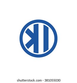 KI initial letters circle business logo blue