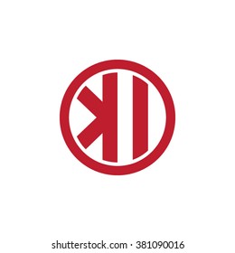 KI initial letters circle business logo red