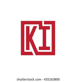 KI initial letters looping linked square logo red