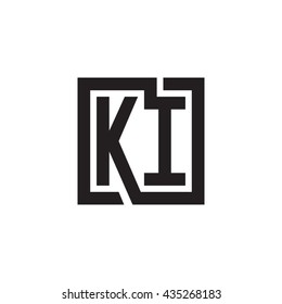 KI initial letters looping linked square monogram logo