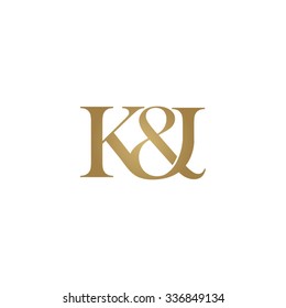 K&I Initial logo. Ampersand monogram golden logo