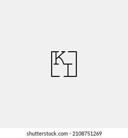 KI initial logo in line concept in high quality professional design that will be best for companies