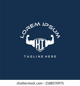 KI initial monogram for fitnes or gym logo with creative style design