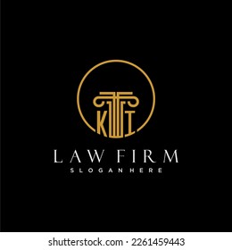 KI initial monogram for law firm with creative circle line