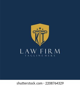 KI initial monogram lawfirm logo with pillar and shield design