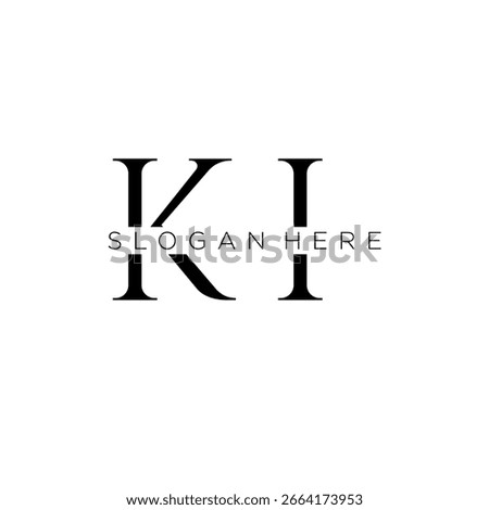 KI initial monogram logo with bussines style dsign