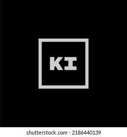 KI initial monogram logo with creative square style design