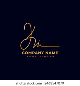 Ki Diseño de Vector de logotipo de firma inicial