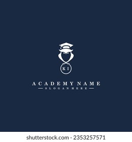 KI Initials Academy Logo Vector Art Icons and Graphics
