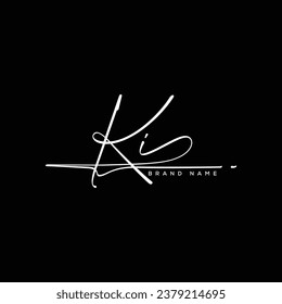 KI letter beauty handwriting vector logo. 