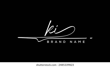 KI letter beauty handwriting vector logo. 