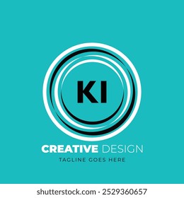 Diseño creativo del logotipo de la letra del KI. KI diseño único. Ilustración vectorial