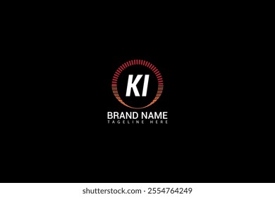 KI letter logo creative design. KI unique design. KI letter logo design on black background