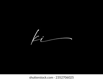 Diseño del logotipo de la letra KI y logotipo en monograma
