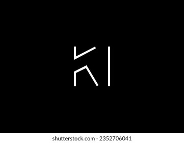 Diseño del logotipo de la letra KI y logotipo en monograma