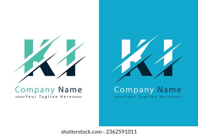 Elementos de plantilla de diseño de vectores de logotipo de letras KI