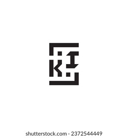 KI square concept retro logo in high quality professional design that will print well across any print media