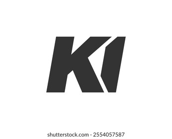 KI Techno Editable Font Logo For Corporate Branding. Bold, Futuristic Design With Unique Typographic Ideas. Minimal Custom Type And Dynamic Letter Variations For Promotion, Printing, And Book Titles