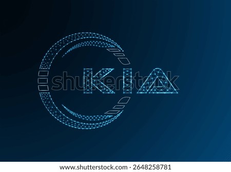 KIA low poly letter logo vector design. KIA lower poly logo design. Low poly logo.