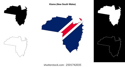 Kiama (New South Wales) outline map set