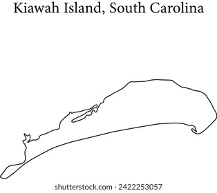 kiawah island south carolina map, kiawah island vector, kiawah island outline, kiawah island	