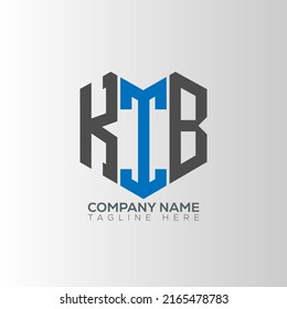 Diseño creativo del logotipo de la letra KIB con gráfico vectorial