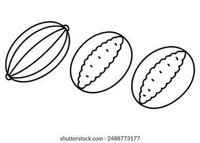 Kibbeh Line Art Elegant Middle Eastern Dish Hand Drawn Design