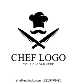 Kichen Chef Hat Knife Vector Logo Stock Vector (Royalty Free ...