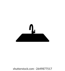 Design de ilustração plana do vetor da silhueta do dissipador de cozinha.