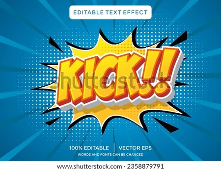 kick 3D text effect template
