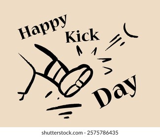 kick art illustration happy kick day vector illustration