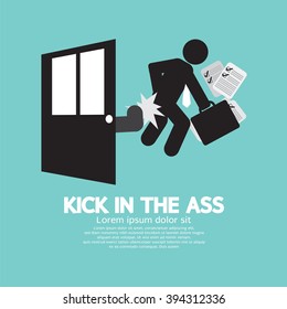 Kick In The Ass Symbol Vector Illustration